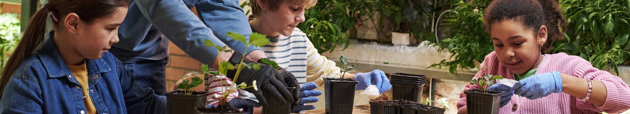 kids learning about planting